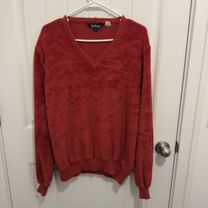 Hudson's Men's Store Vintage 80s Red Vneck Sweater Size Large